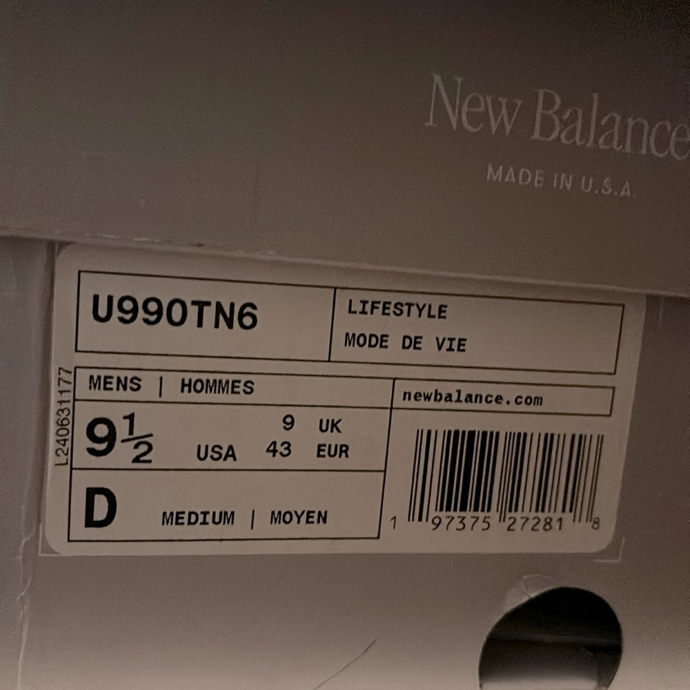 New Balance Mens 990 V6 Made in USA U990TN6 - Picture 6 of 6